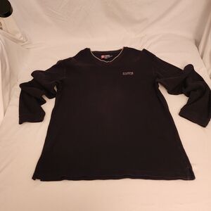 Ralph Lauren Chaps Vintage Black V-Neck‎ Y2K Retro Sweater. Size XXL